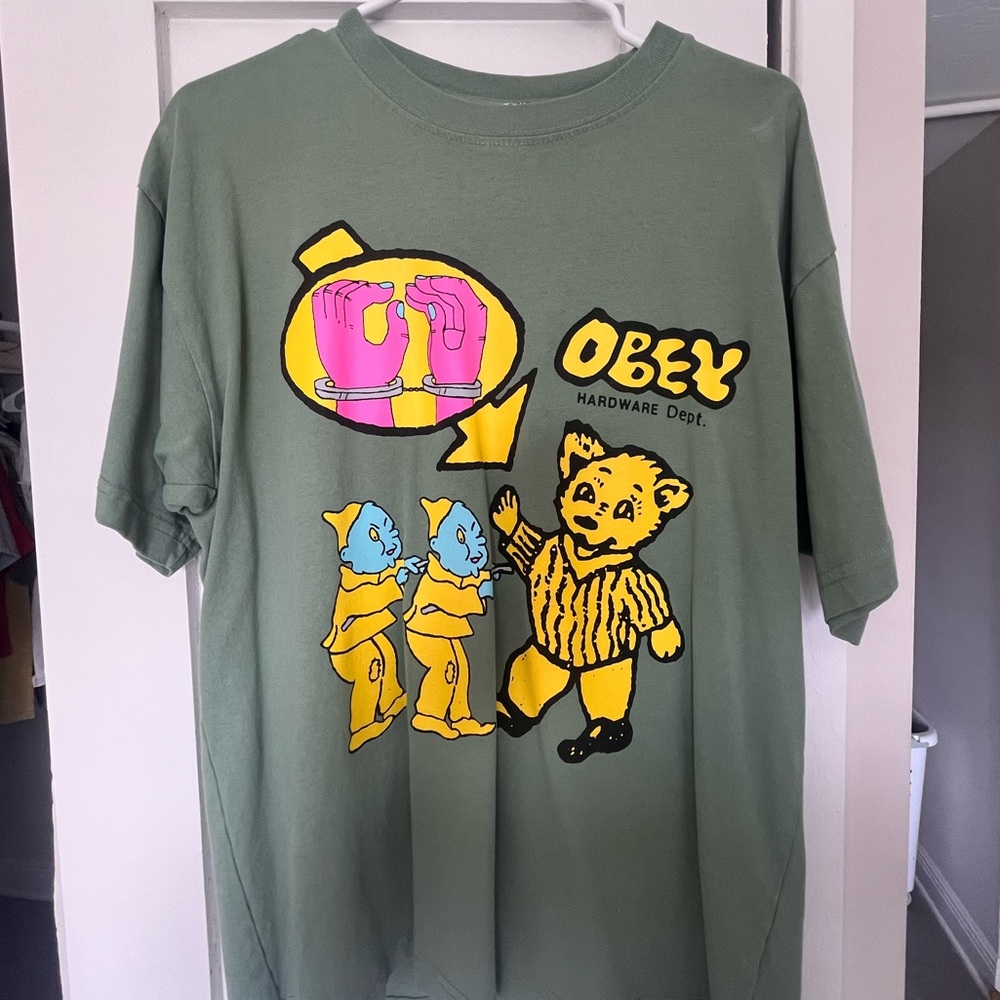 Obey Sage Green Crewneck Tee